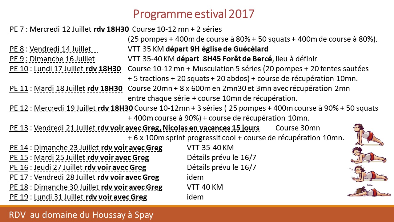 programme estival 2017